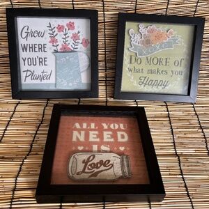 Positive, Happy, Love Black Framed Art